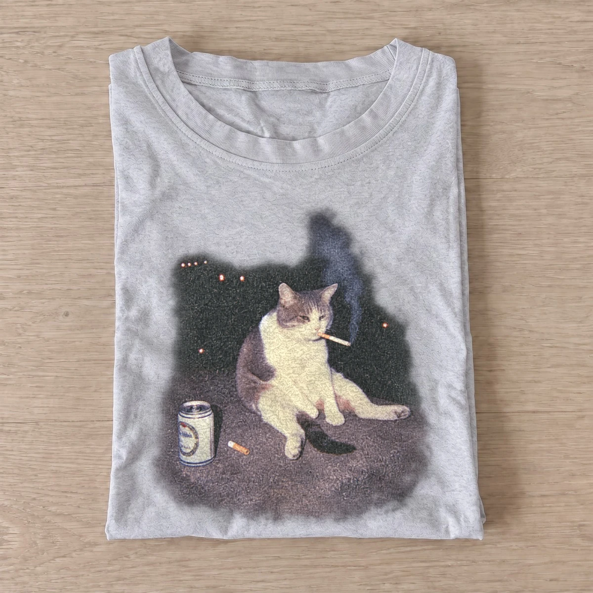 Beer break cat graphic t shirt gray20beer break cat.webp