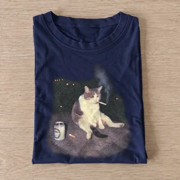 Beer break cat graphic t shirt navy20beer break cat.webp