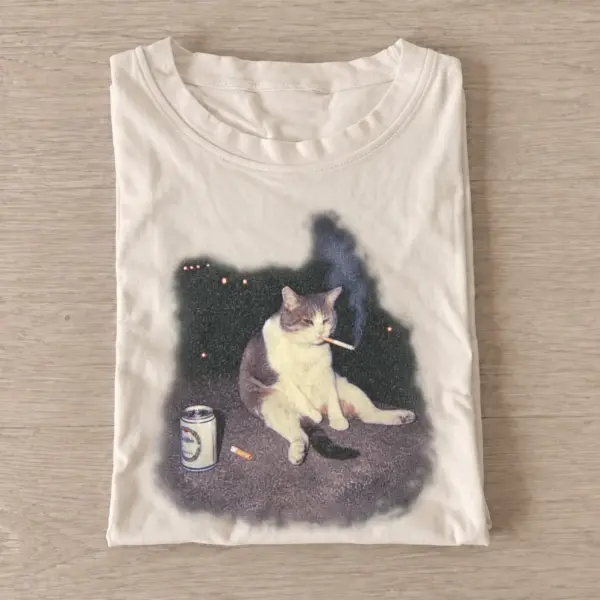 Beer break cat graphic t shirt sand20beer break cat.webp