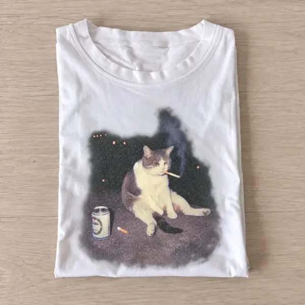 Beer break cat graphic t shirt white20beer break cat.webp