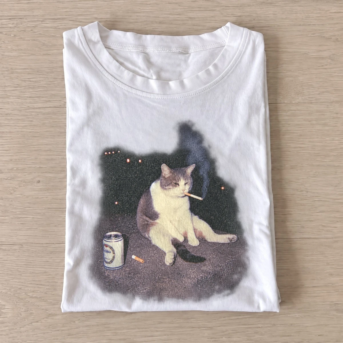 Beer break cat graphic t shirt white20beer break cat.webp