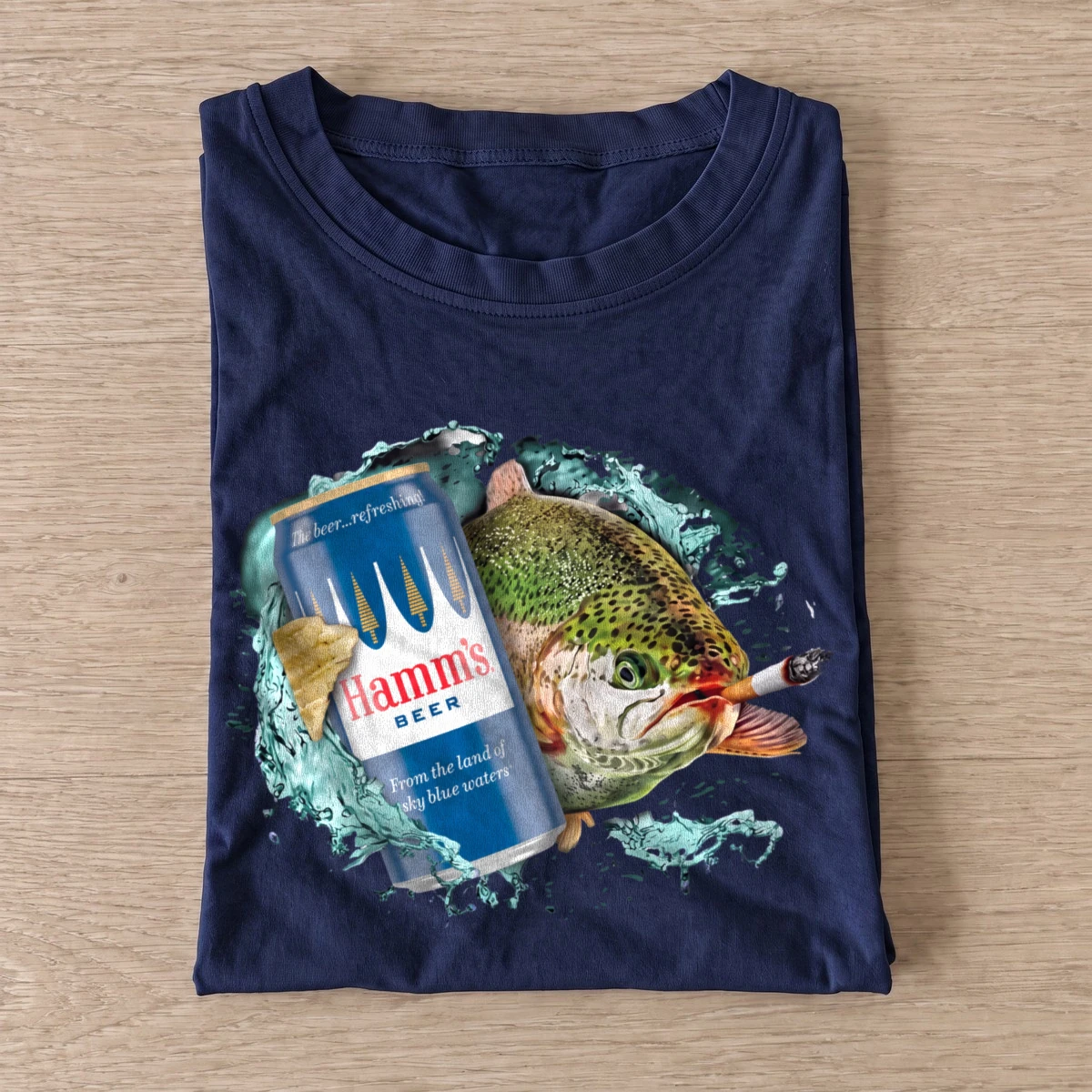 Beer can trout t shirt navy20beer20can20trout.webp