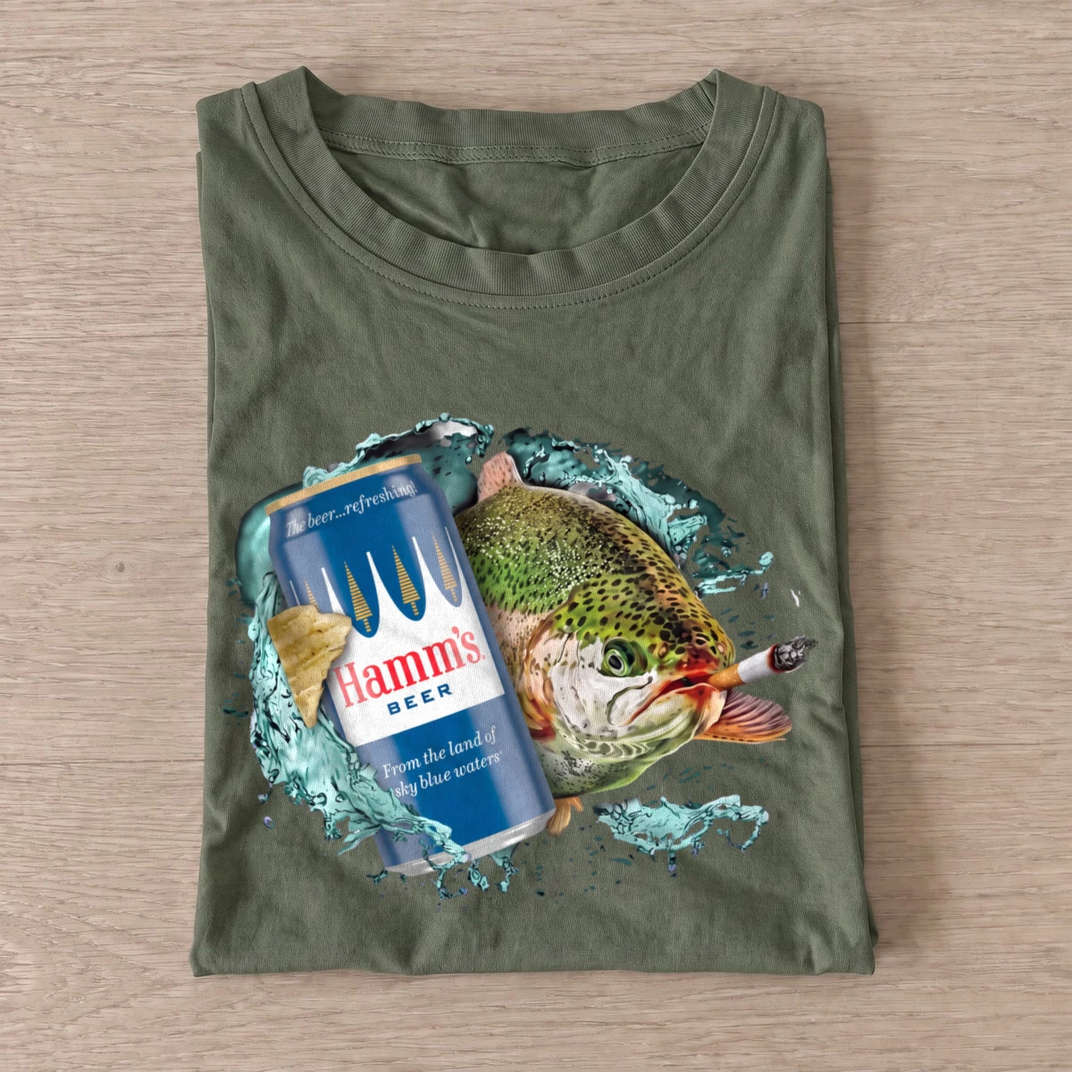 Beer can trout t shirt olive20beer20can20trout.webp