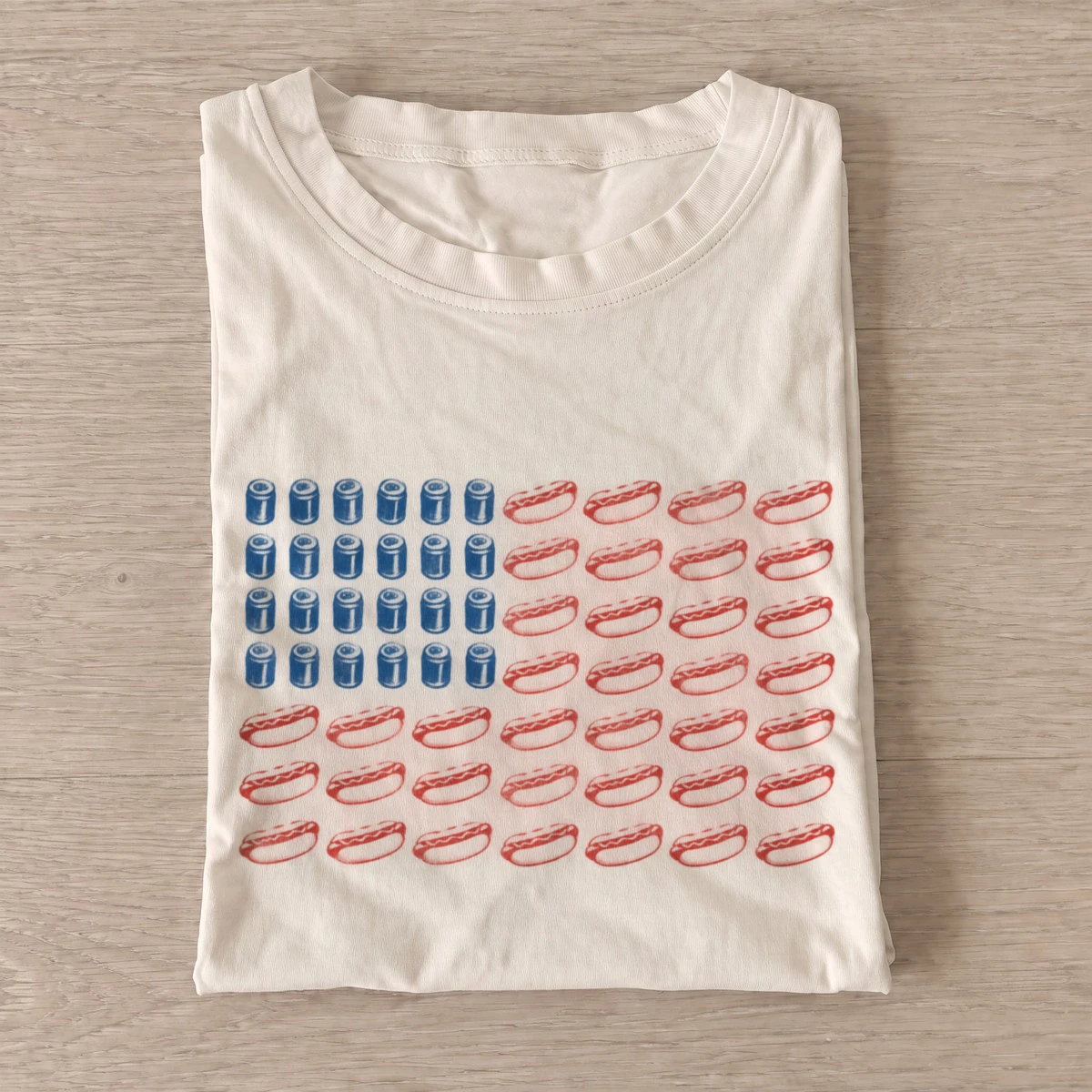 Beer can and hot dog flag t shirt sand20beer hotdog flag.webp