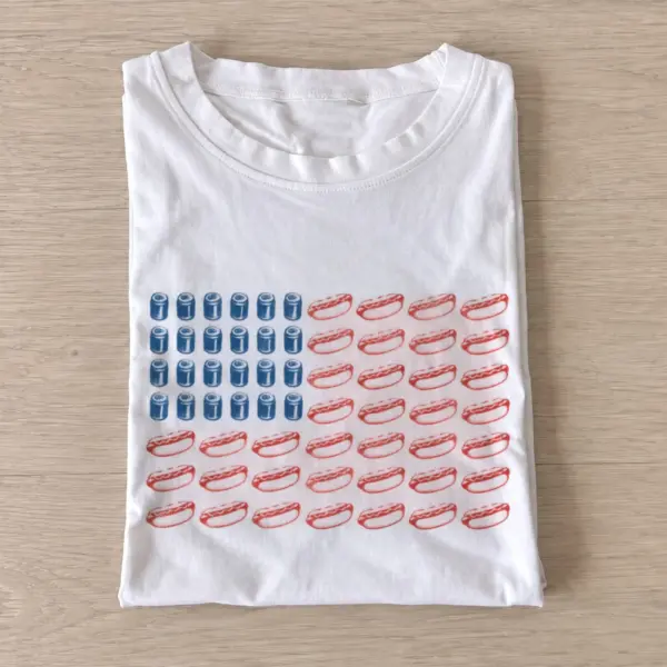 Beer can and hot dog flag t shirt white20beer hotdog flag.webp