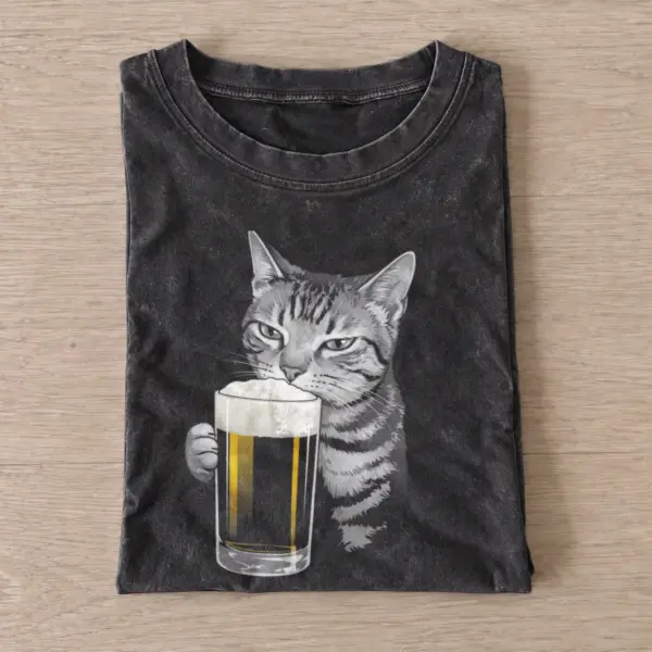Beer cat vintage t shirt washed20black20beer cat.webp