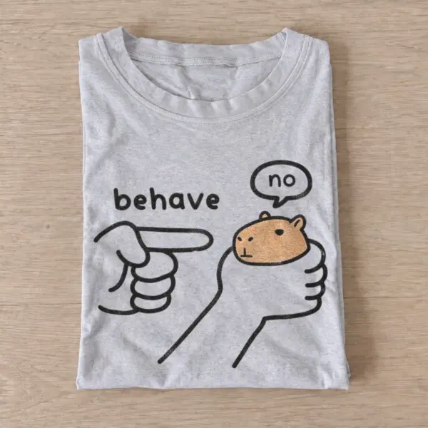 Behave no capybara graphic t shirt gray20behave no capybara.webp