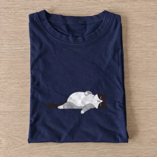 Belly up cat t shirt navy20belly up cat.webp