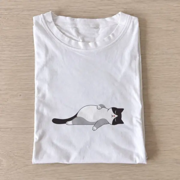 Belly up cat t shirt white20belly up cat.webp
