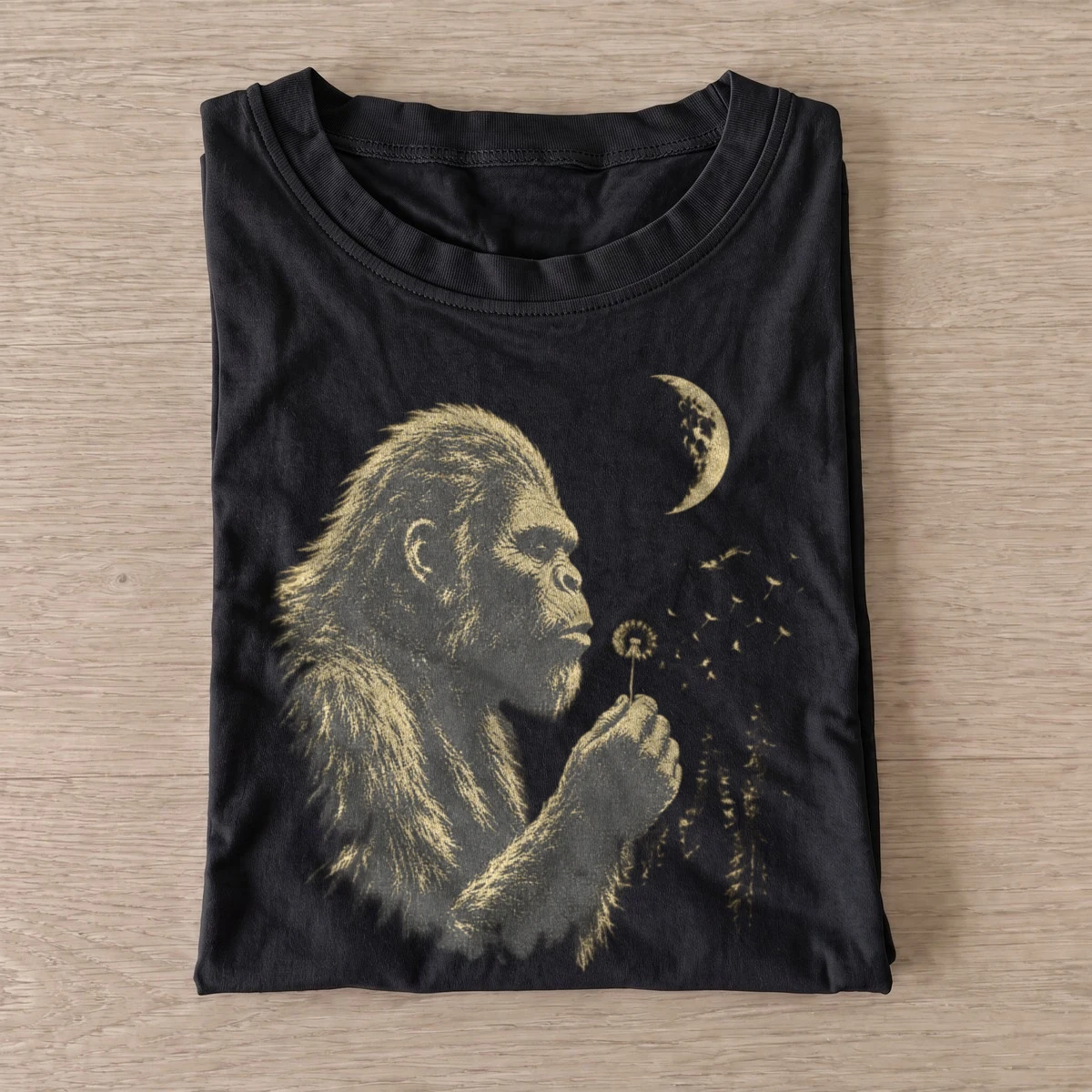 Bigfoot blowing dandelion t shirt black20dandelion bigfoot.webp