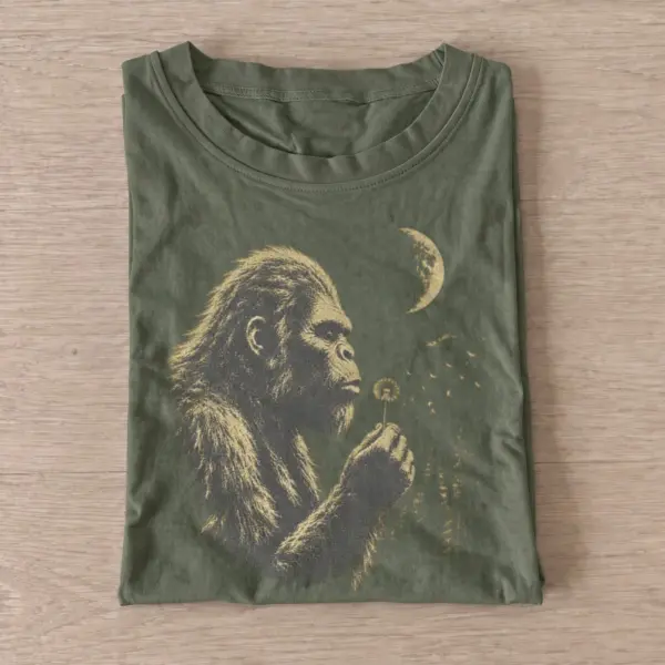 Bigfoot blowing dandelion t shirt olive20dandelion bigfoot.webp