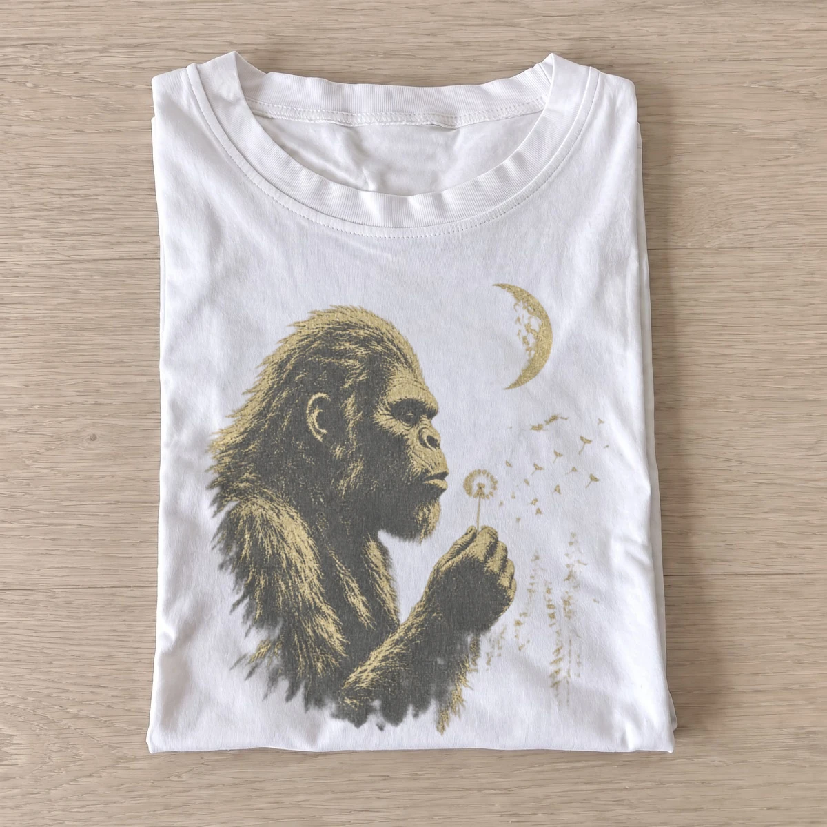Bigfoot blowing dandelion t shirt white20dandelion bigfoot.webp