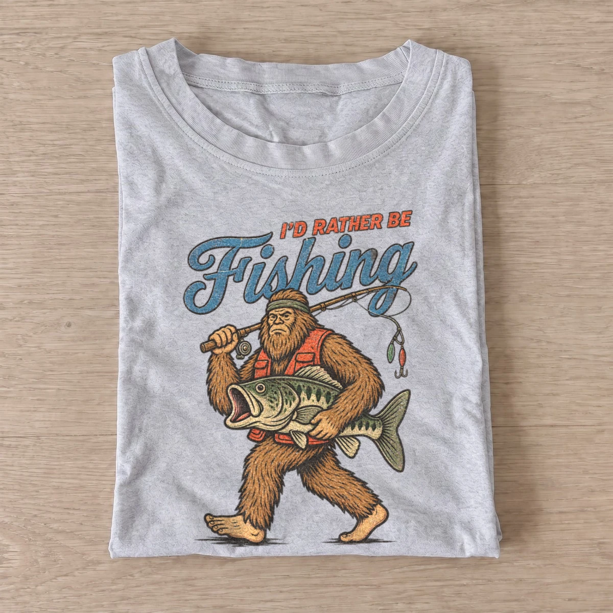 Bigfoot gone fishing t shirt gray20bigfoot20gone20fishing.webp