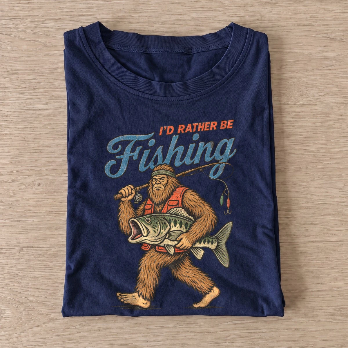 Bigfoot gone fishing t shirt navy20bigfoot20gone20fishing.webp