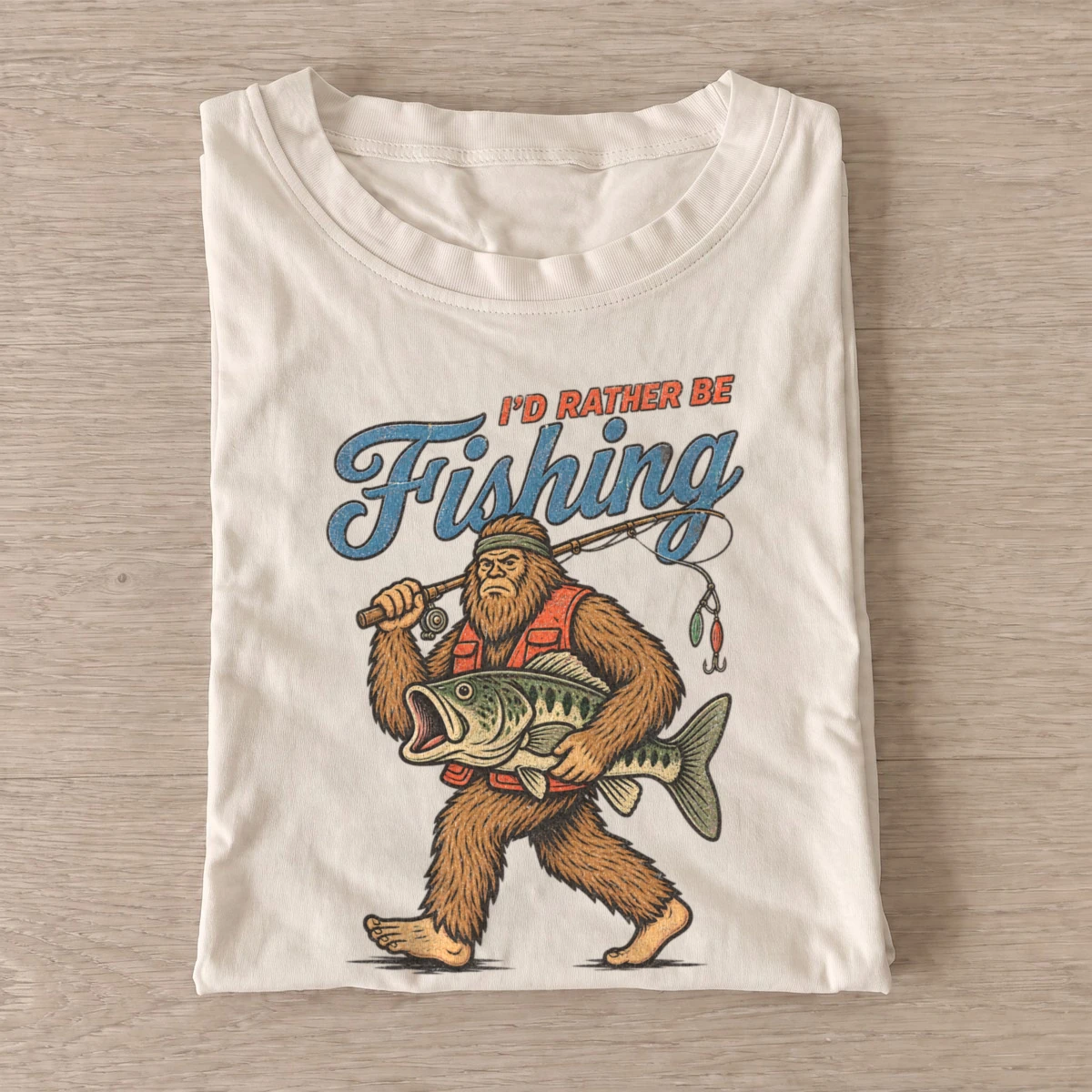 Bigfoot gone fishing t shirt sand20bigfoot20gone20fishing.webp