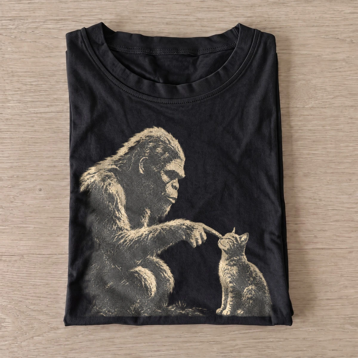 Bigfoot kitten friend graphic t shirt black20bigfoot kitten friend.webp