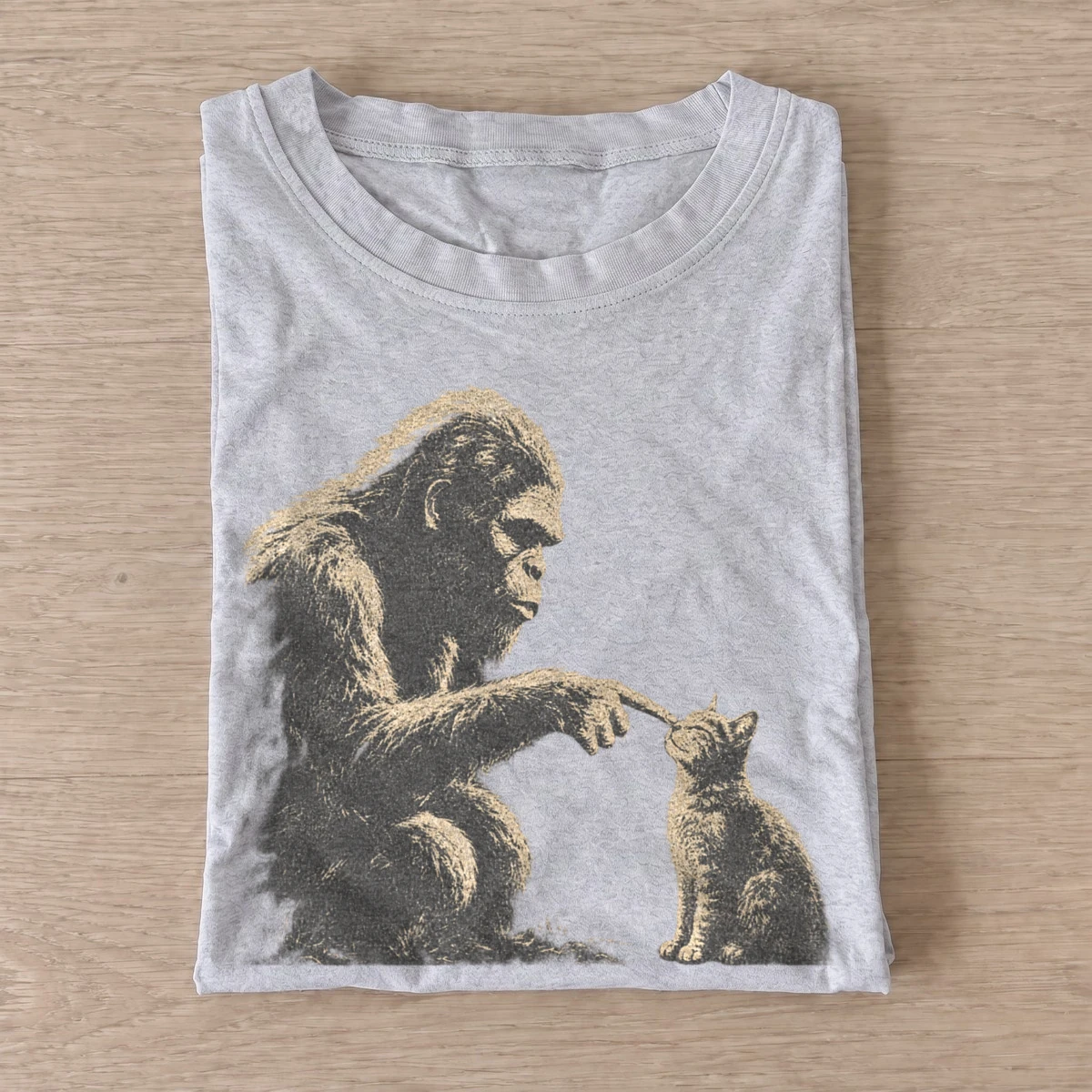 Bigfoot kitten friend graphic t shirt gray20bigfoot kitten friend.webp
