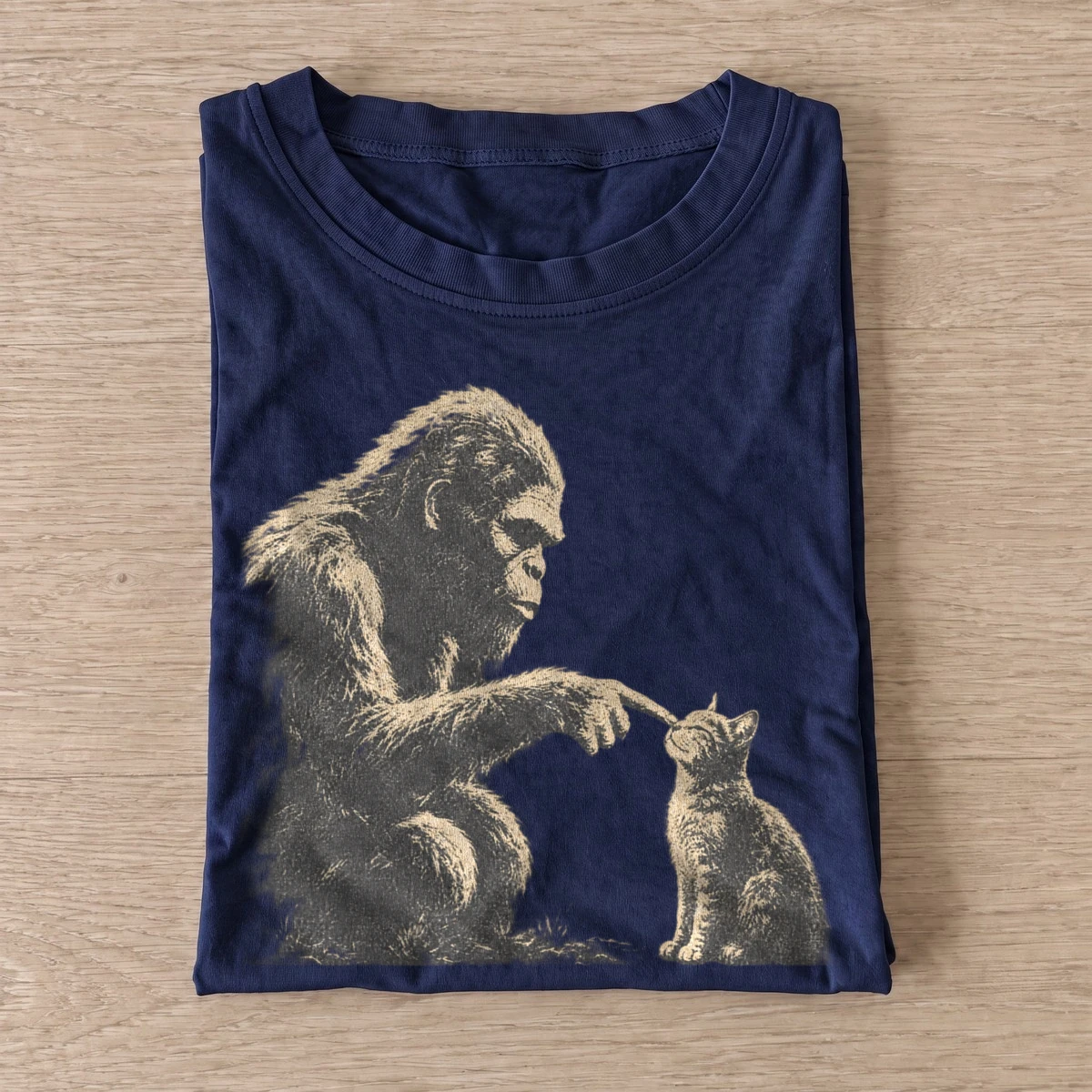 Bigfoot kitten friend graphic t shirt navy20bigfoot kitten friend.webp