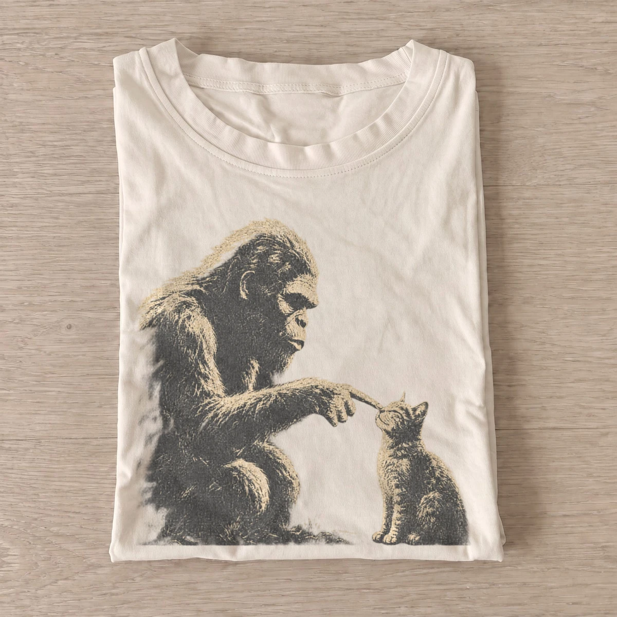 Bigfoot kitten friend graphic t shirt sand20bigfoot kitten friend.webp