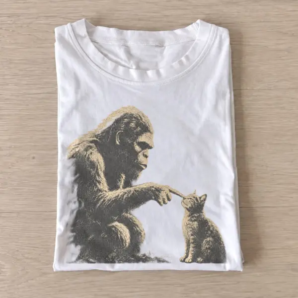 Bigfoot kitten friend graphic t shirt white20bigfoot kitten friend.webp