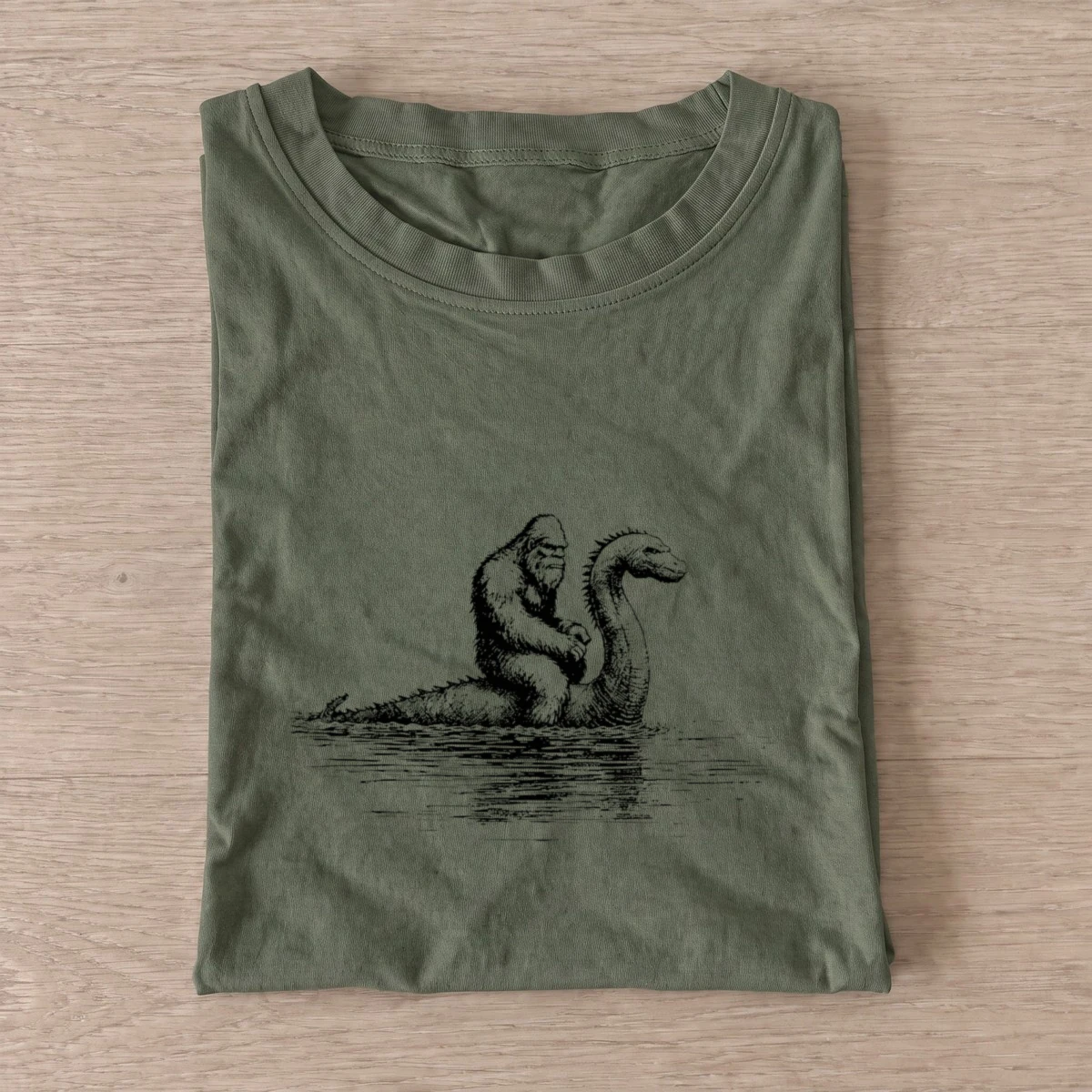 Bigfoot lake monster t shirt olive20bigfoot lake monster.webp