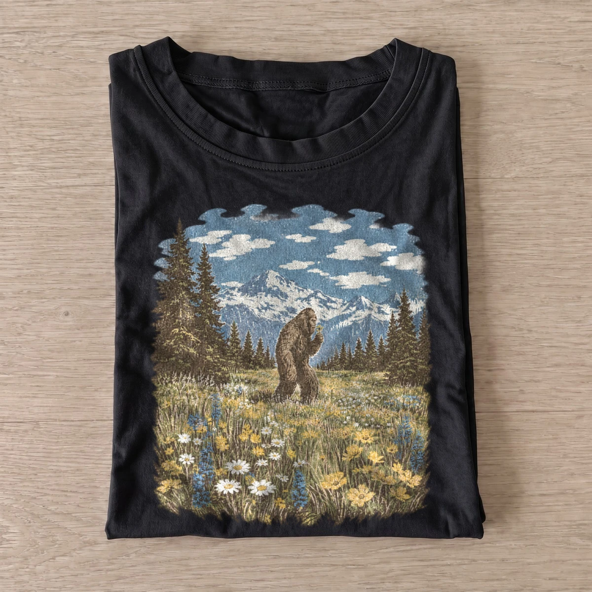 Bigfoot wildflower meadow t shirt black20bigfoot wildflower meadow.webp