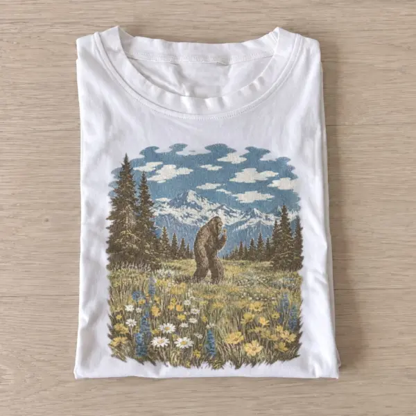 Bigfoot wildflower meadow t shirt white20bigfoot wildflower meadow.webp