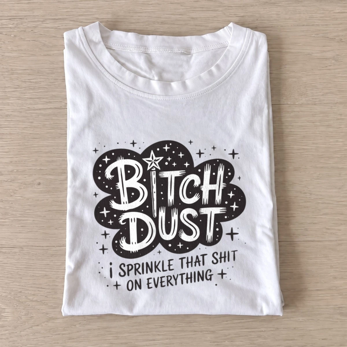 Bitch dust lettering t shirt white20bitch dust lettering.webp