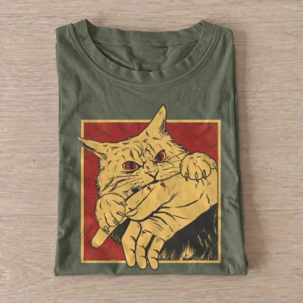 Biting tabby cat t shirt olive20biting tabby.webp
