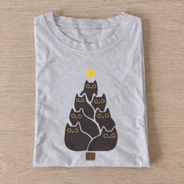 Black cat christmas tree t shirt gray20black cat christmas tree.webp