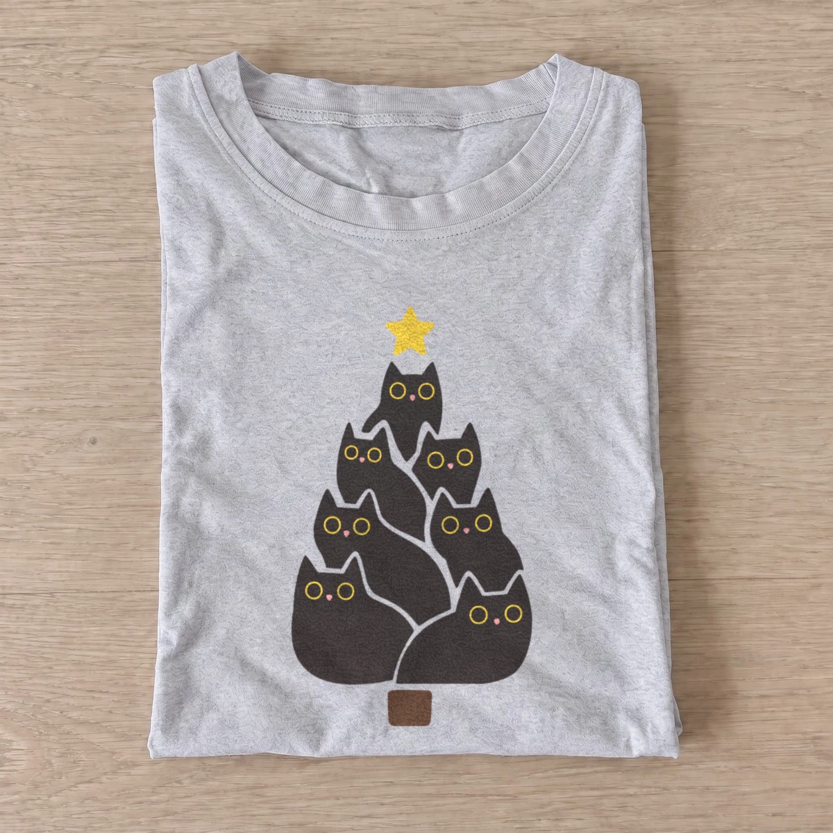 Black cat christmas tree t shirt gray20black cat christmas tree.webp