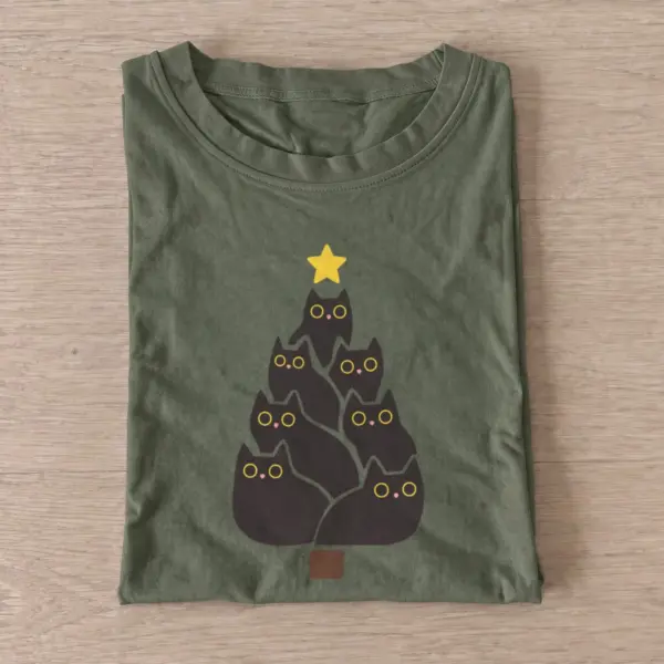 Black cat christmas tree t shirt olive20black cat christmas tree.webp