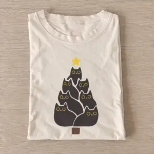 Black Cat Christmas Tree Graphic T-Shirt — graphic design
