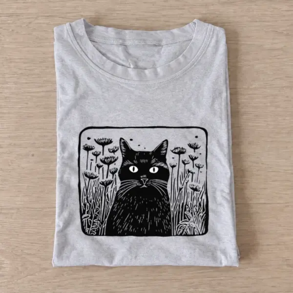 Black cat garden t shirt gray20black cat garden.webp