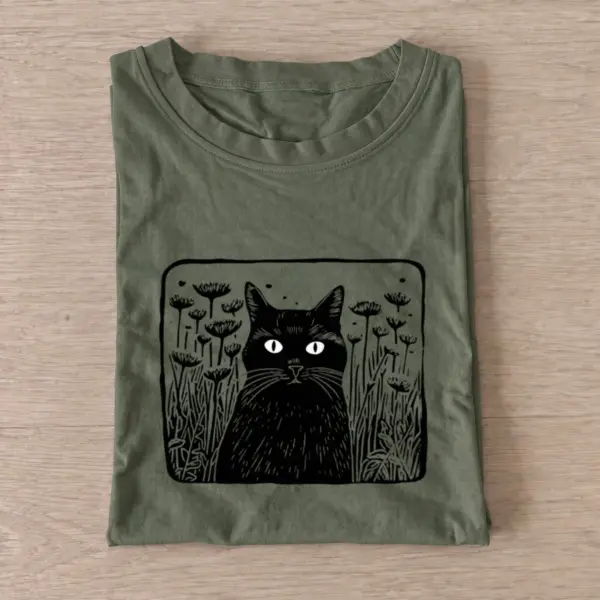 Black cat garden t shirt olive20black cat garden.webp