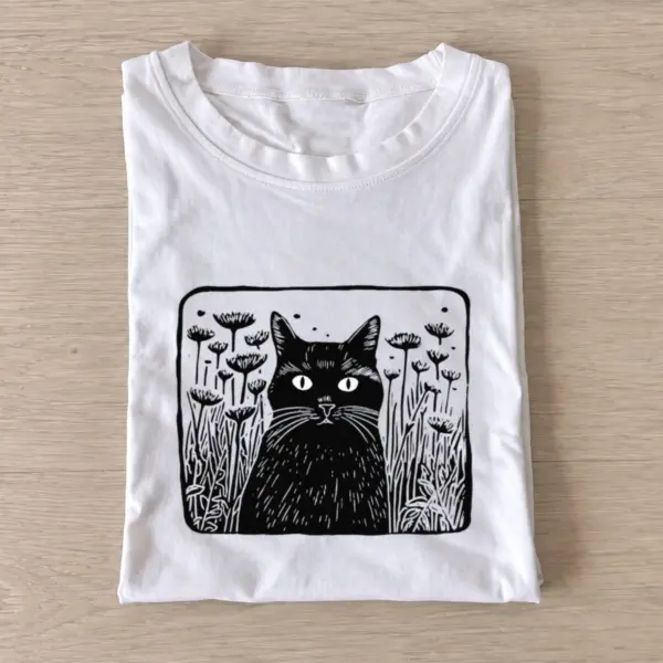 Black cat garden t shirt white20black cat garden.webp