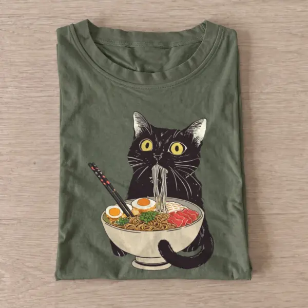 Black cat ramen t shirt olive20black cat ramen.webp