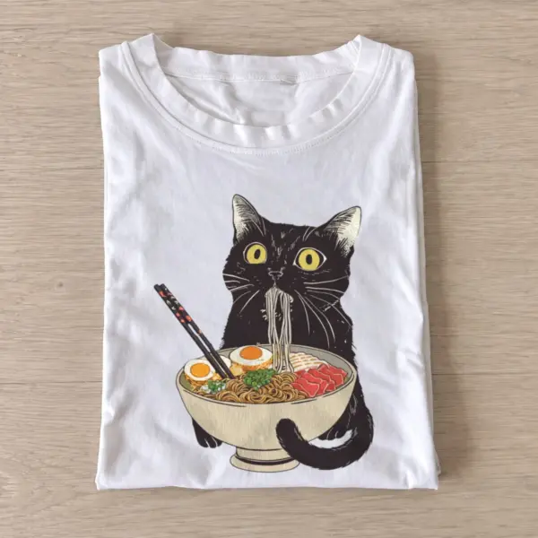 Black cat ramen t shirt white20black cat ramen.webp