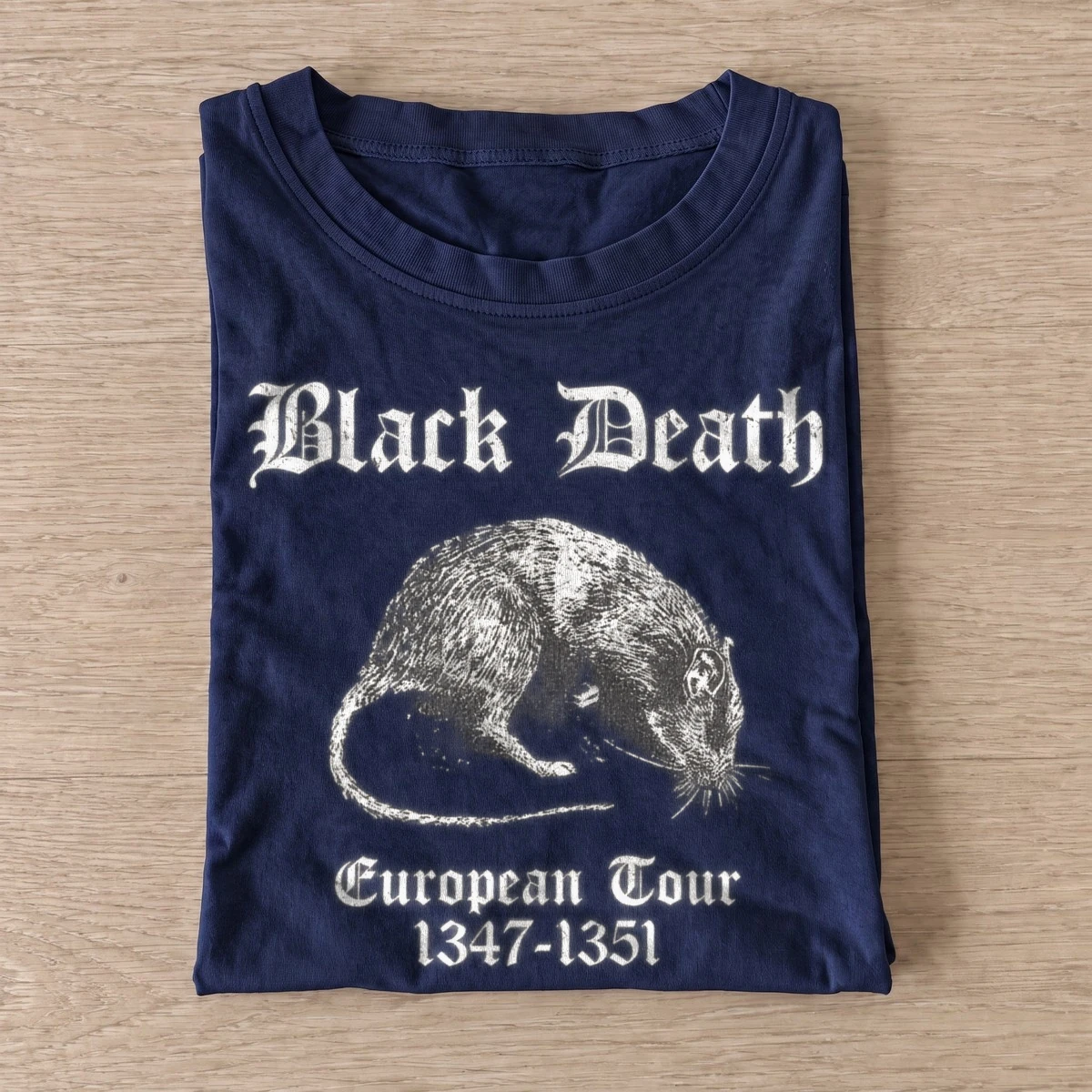Black death european tour rat t shirt navy20black death rat.webp