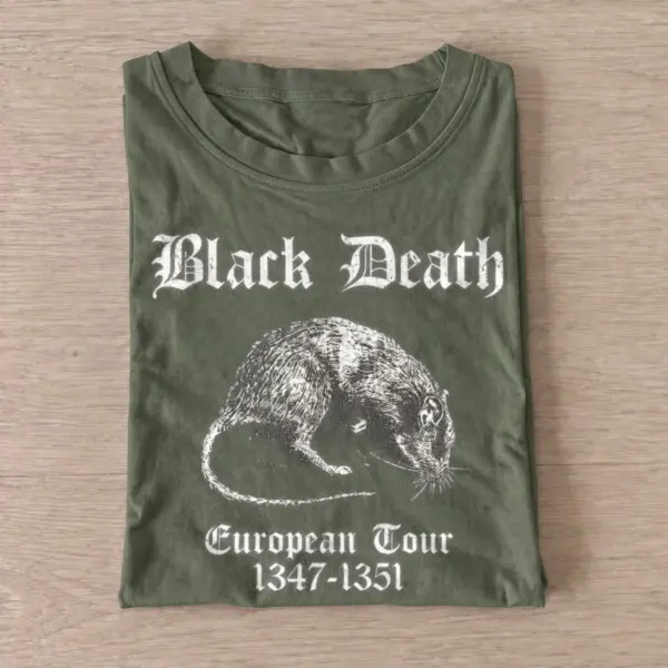 Black death european tour rat t shirt olive20black death rat.webp