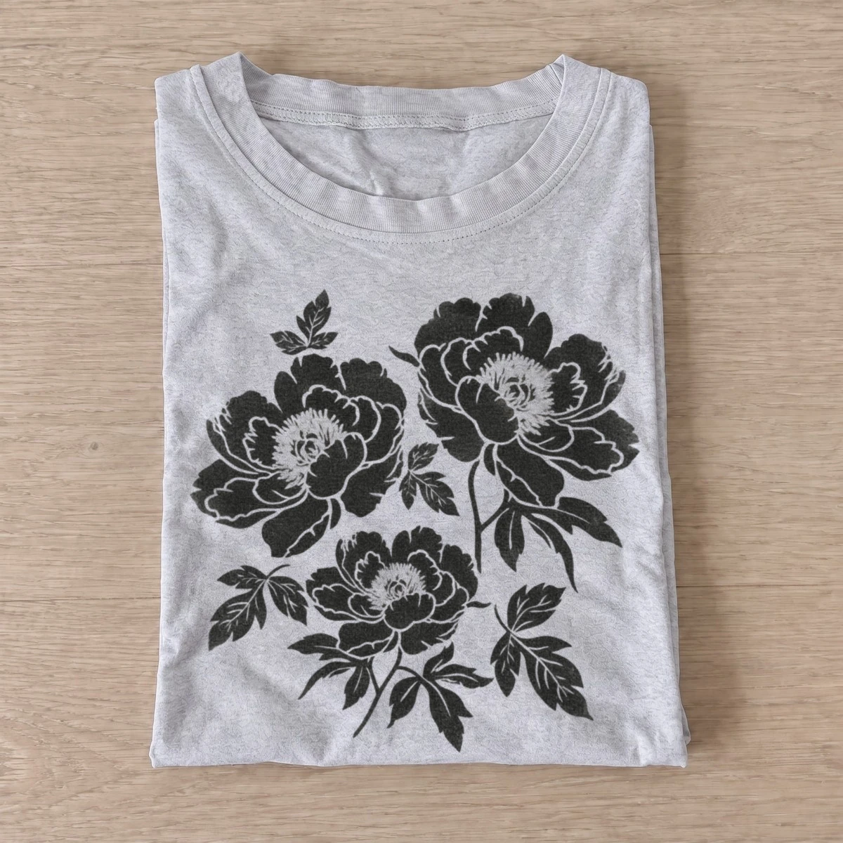 Black peony cluster t shirt gray20black peony cluster.webp