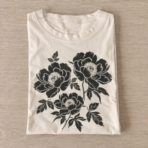 Black peony cluster t shirt sand20black peony cluster.webp