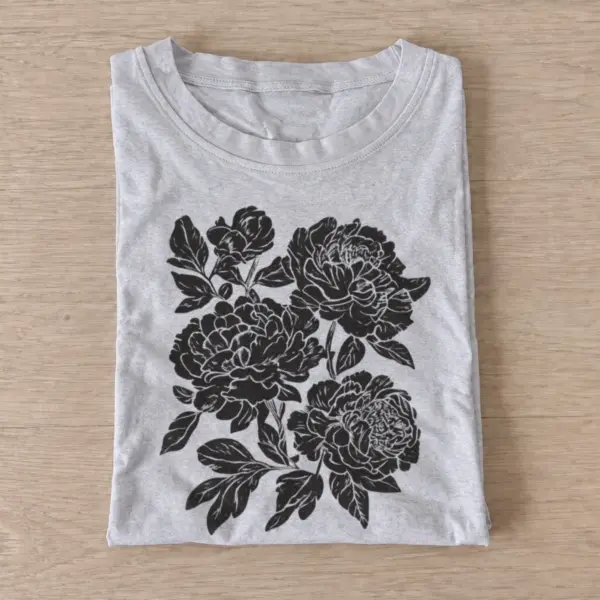 Black peony garden t shirt gray20black peony garden.webp