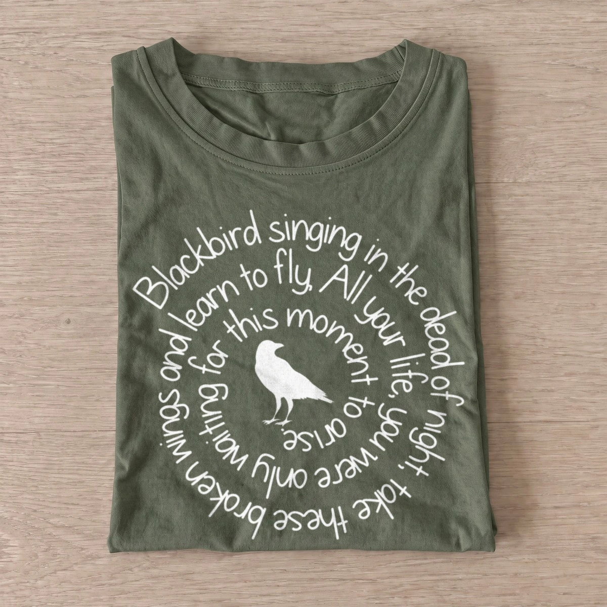 Blackbird lyrics graphic t shirt olive20blackbird lyrics.webp