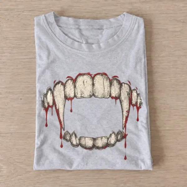 Bloody vampire fangs t shirt gray20bloody vampire fangs.webp