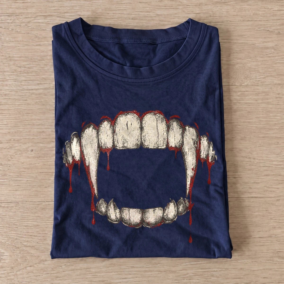 Bloody vampire fangs t shirt navy20bloody vampire fangs.webp