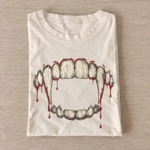 Bloody vampire fangs t shirt sand20bloody vampire fangs.webp