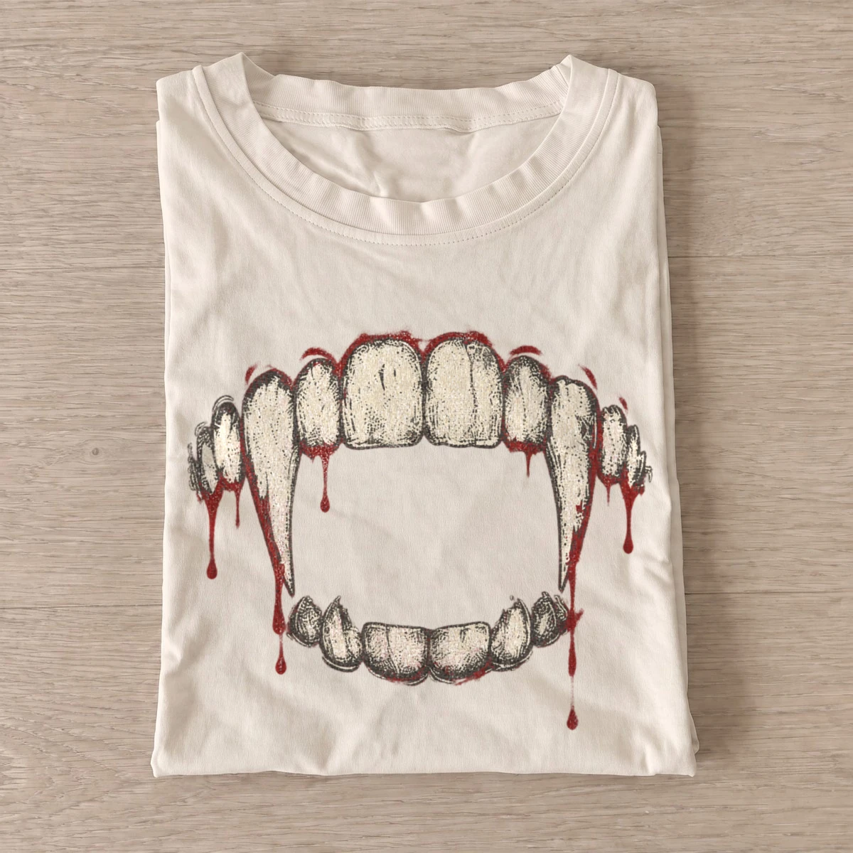 Bloody vampire fangs t shirt sand20bloody vampire fangs.webp