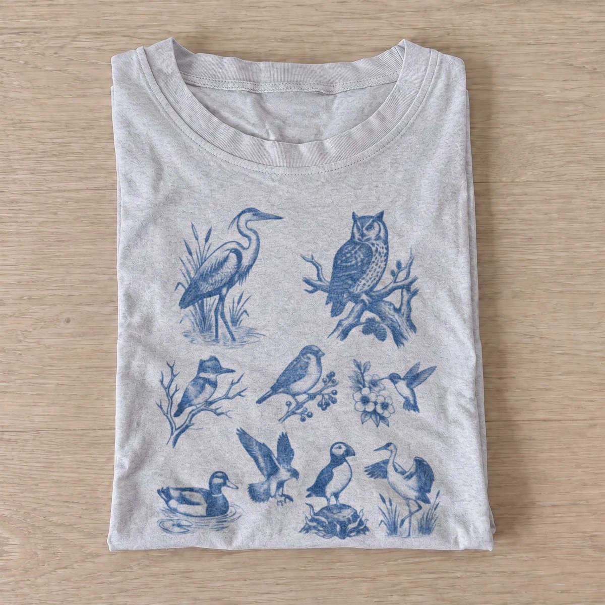 Blue bird toile t shirt gray20blue bird toile.webp