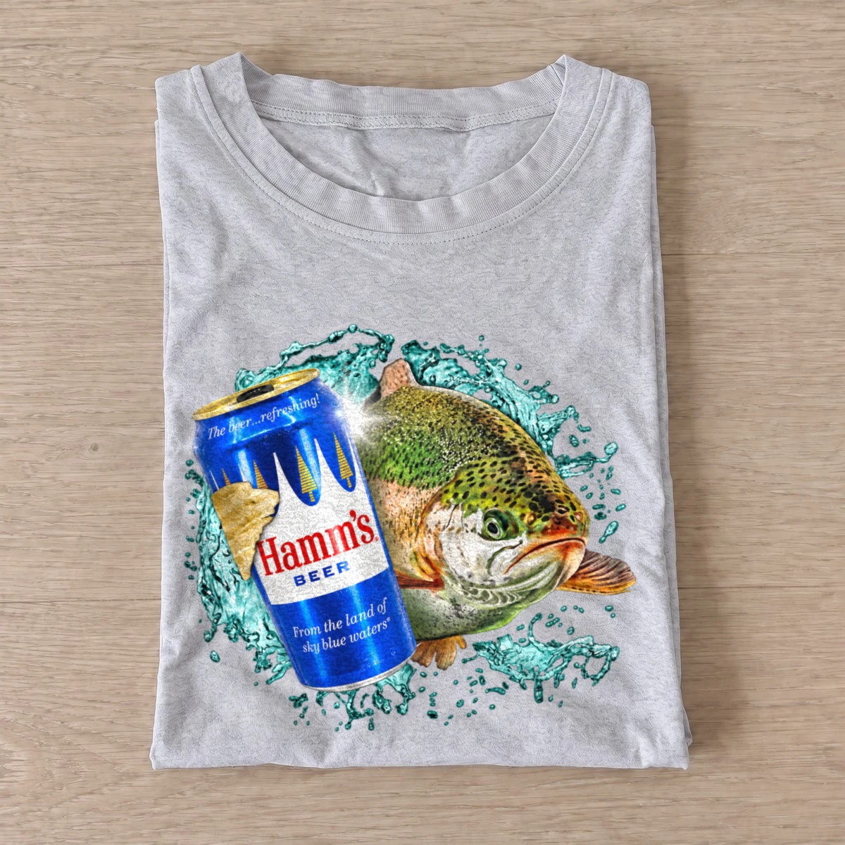 Blue lager trout t shirt gray20blue lager trout.webp